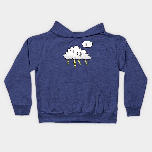 Angry Cloud Kids Hoodie by wanungara